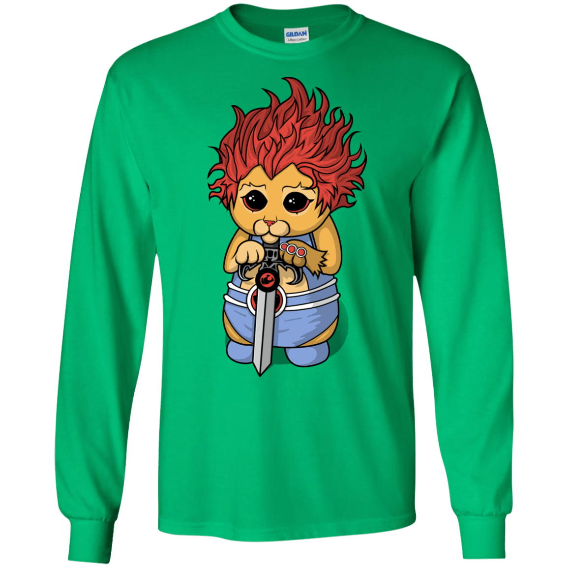 T-Shirts Irish Green / S Thunder Kitty Men's Long Sleeve T-Shirt