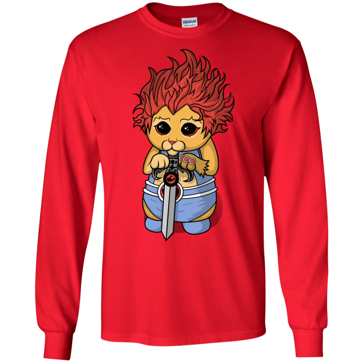 T-Shirts Red / S Thunder Kitty Men's Long Sleeve T-Shirt