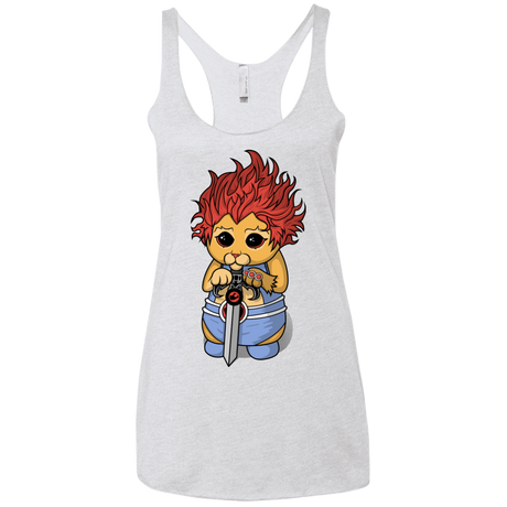T-Shirts Heather White / X-Small Thunder Kitty Women's Triblend Racerback Tank