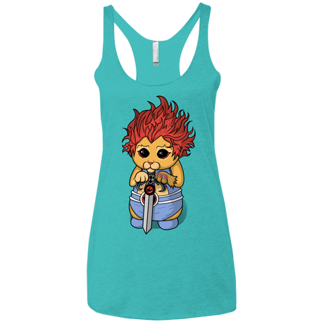 T-Shirts Tahiti Blue / X-Small Thunder Kitty Women's Triblend Racerback Tank