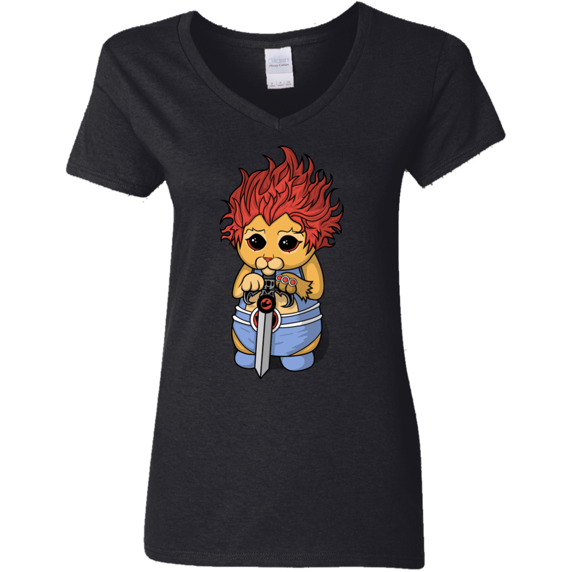 T-Shirts Black / S Thunder Kitty Women's V-Neck T-Shirt