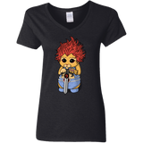 T-Shirts Black / S Thunder Kitty Women's V-Neck T-Shirt