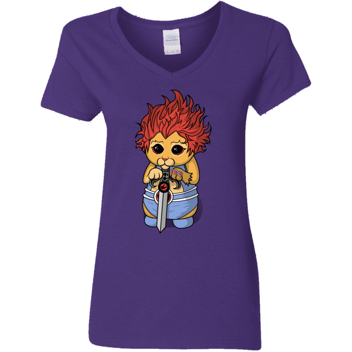 T-Shirts Purple / S Thunder Kitty Women's V-Neck T-Shirt