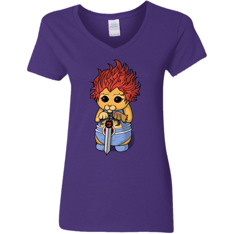 T-Shirts Purple / S Thunder Kitty Women's V-Neck T-Shirt