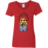 T-Shirts Red / S Thunder Kitty Women's V-Neck T-Shirt