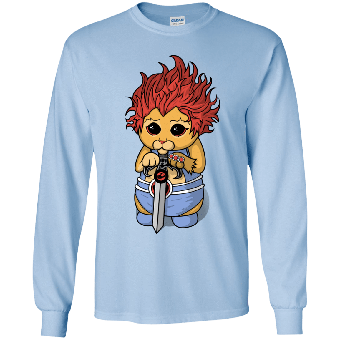 T-Shirts Light Blue / YS Thunder Kitty Youth Long Sleeve T-Shirt