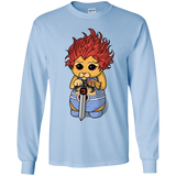 T-Shirts Light Blue / YS Thunder Kitty Youth Long Sleeve T-Shirt