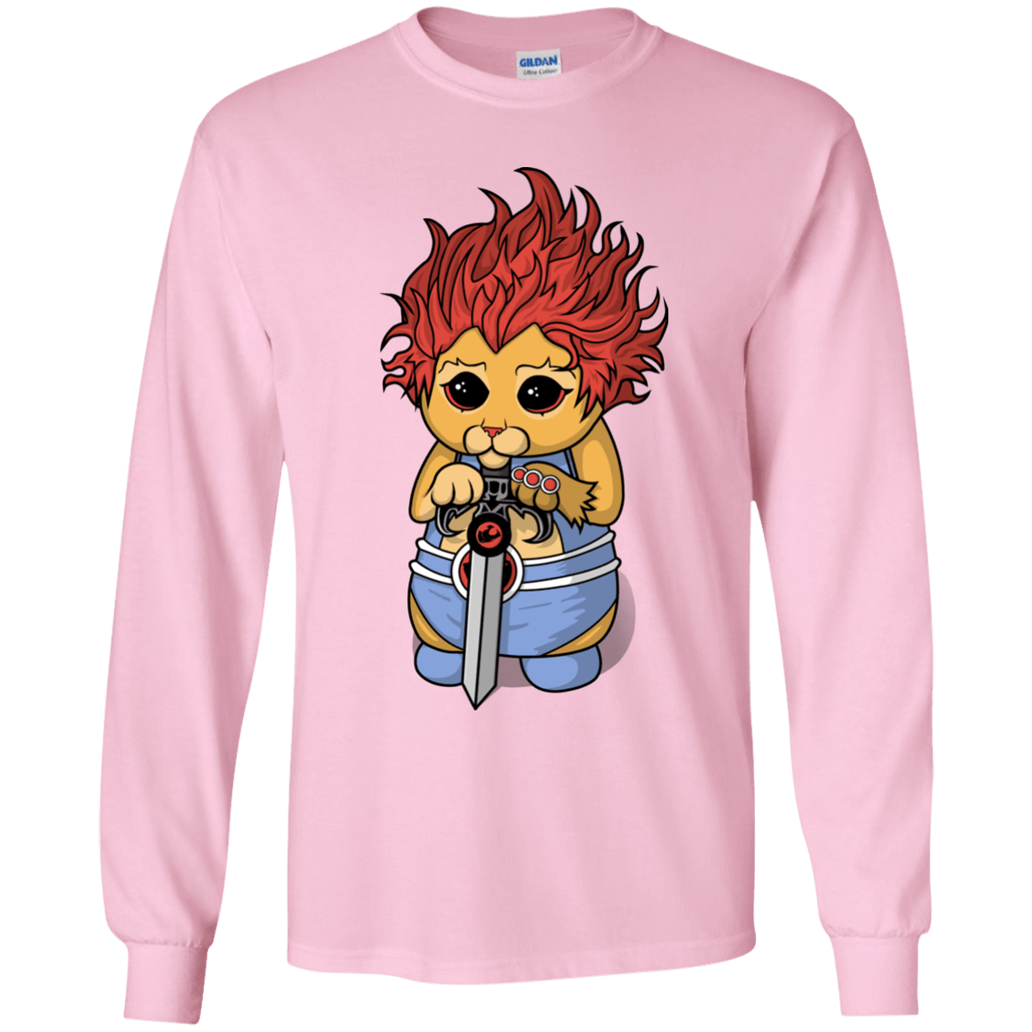 T-Shirts Light Pink / YS Thunder Kitty Youth Long Sleeve T-Shirt