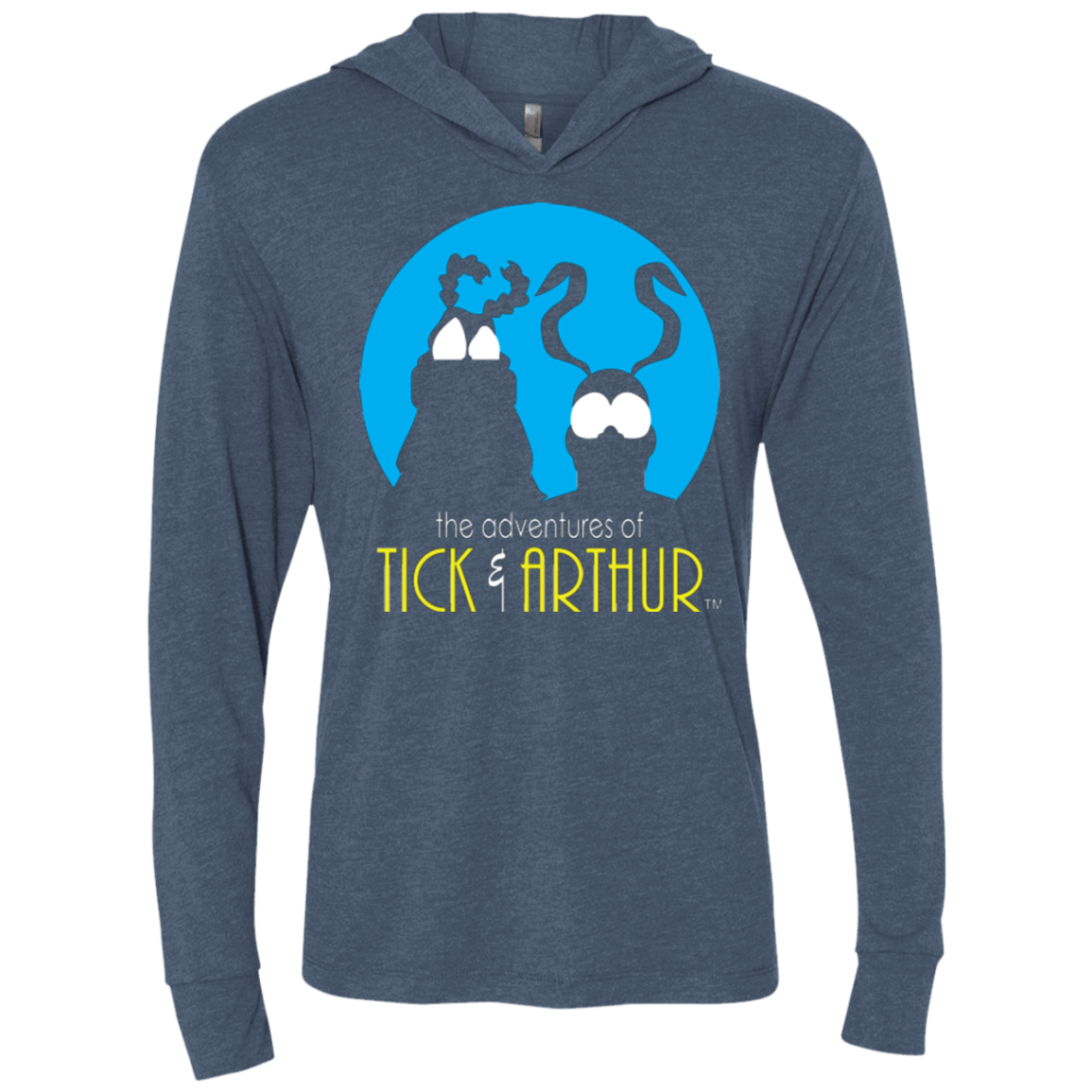 T-Shirts Indigo / X-Small Tick and Arthur Triblend Long Sleeve Hoodie Tee