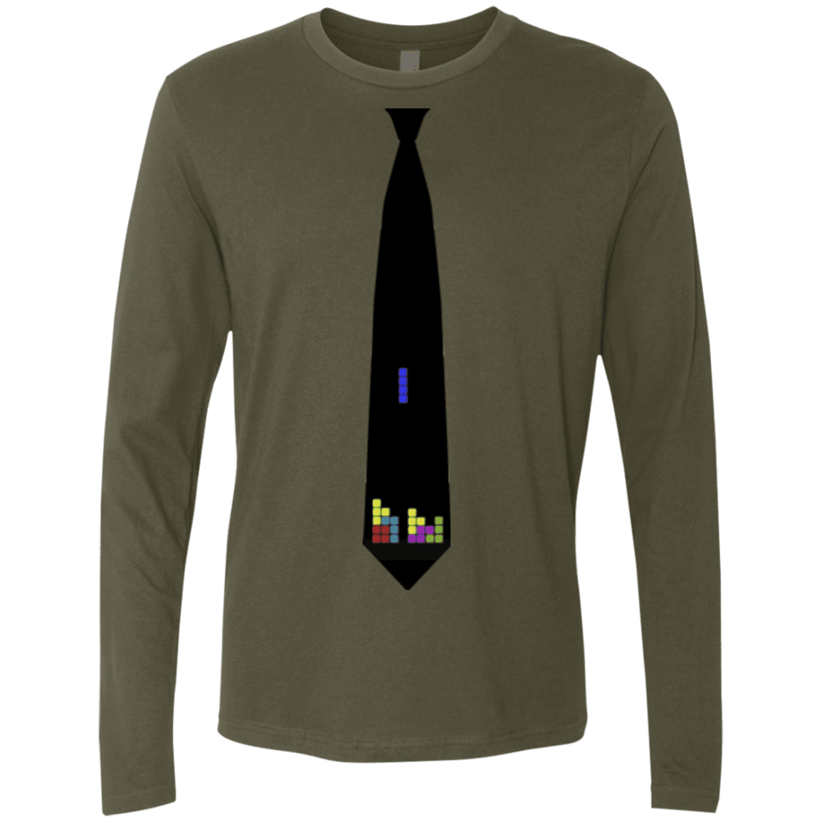 T-Shirts Military Green / Small Tie tris Men's Premium Long Sleeve