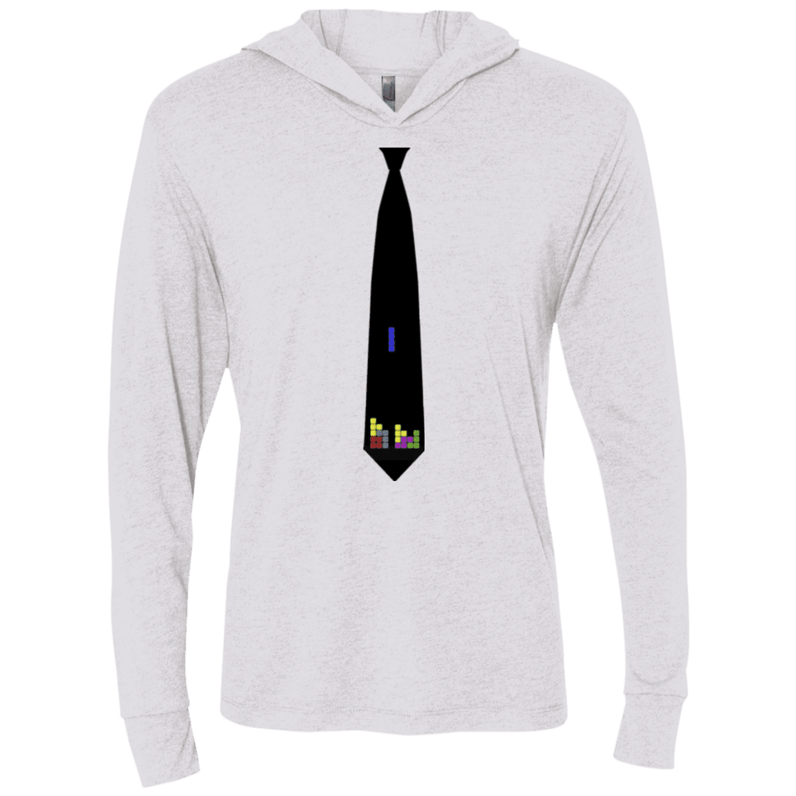 T-Shirts Heather White / X-Small Tie tris Triblend Long Sleeve Hoodie Tee