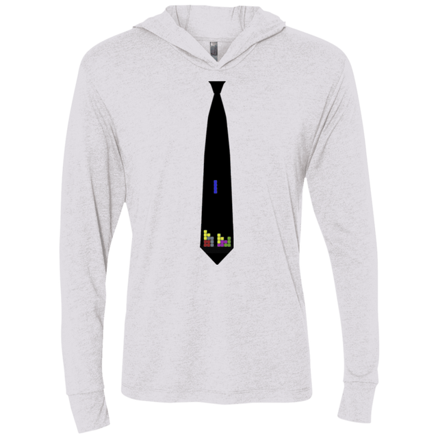 T-Shirts Heather White / X-Small Tie tris Triblend Long Sleeve Hoodie Tee