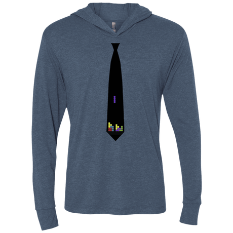 T-Shirts Indigo / X-Small Tie tris Triblend Long Sleeve Hoodie Tee