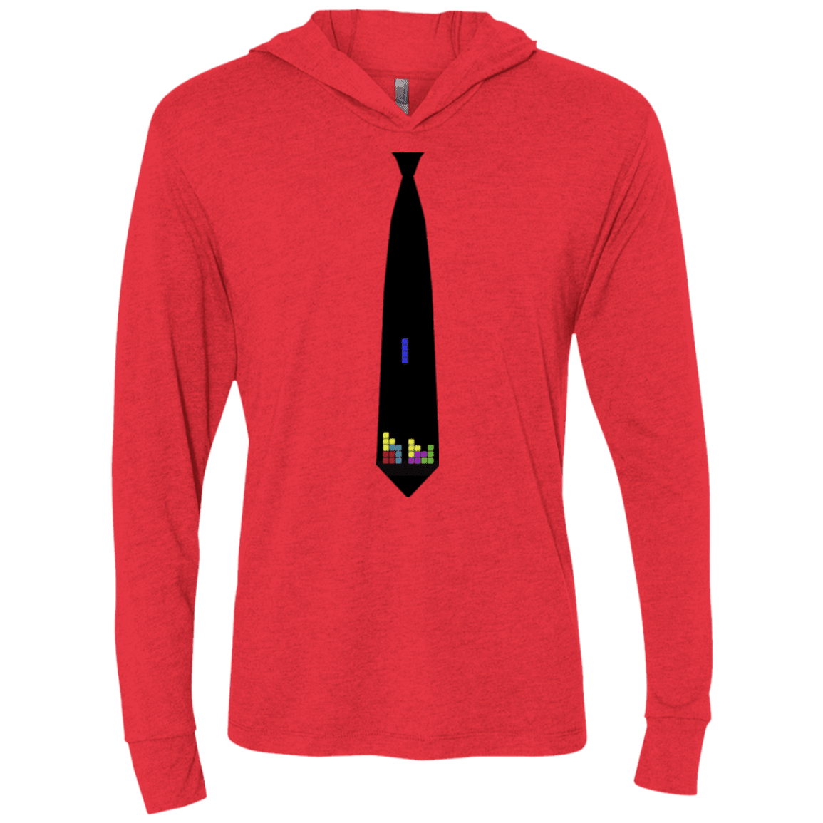 T-Shirts Vintage Red / X-Small Tie tris Triblend Long Sleeve Hoodie Tee