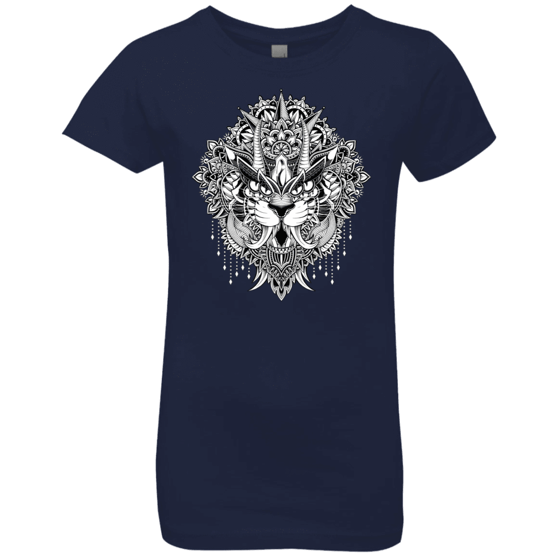 T-Shirts Midnight Navy / YXS Tiger Mandala Girls Premium T-Shirt