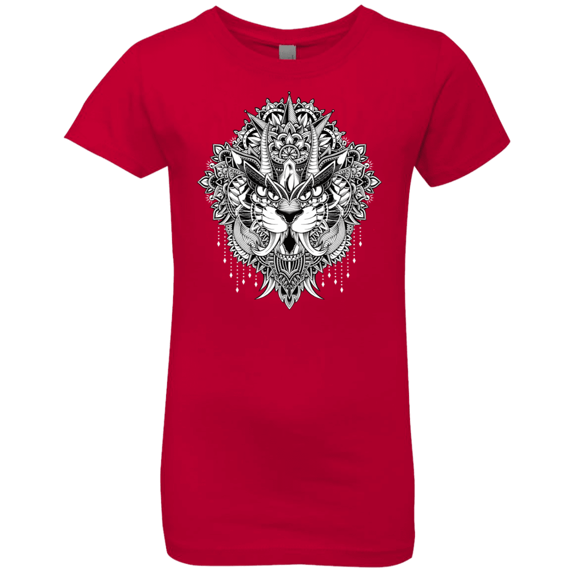 T-Shirts Red / YXS Tiger Mandala Girls Premium T-Shirt