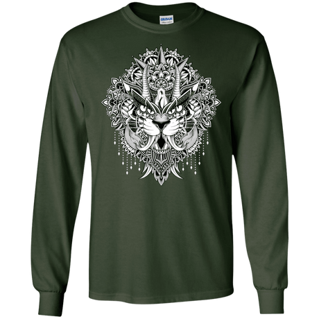 T-Shirts Forest Green / S Tiger Mandala Men's Long Sleeve T-Shirt