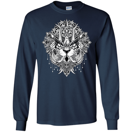 T-Shirts Navy / S Tiger Mandala Men's Long Sleeve T-Shirt