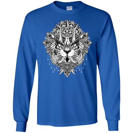 T-Shirts Royal / S Tiger Mandala Men's Long Sleeve T-Shirt