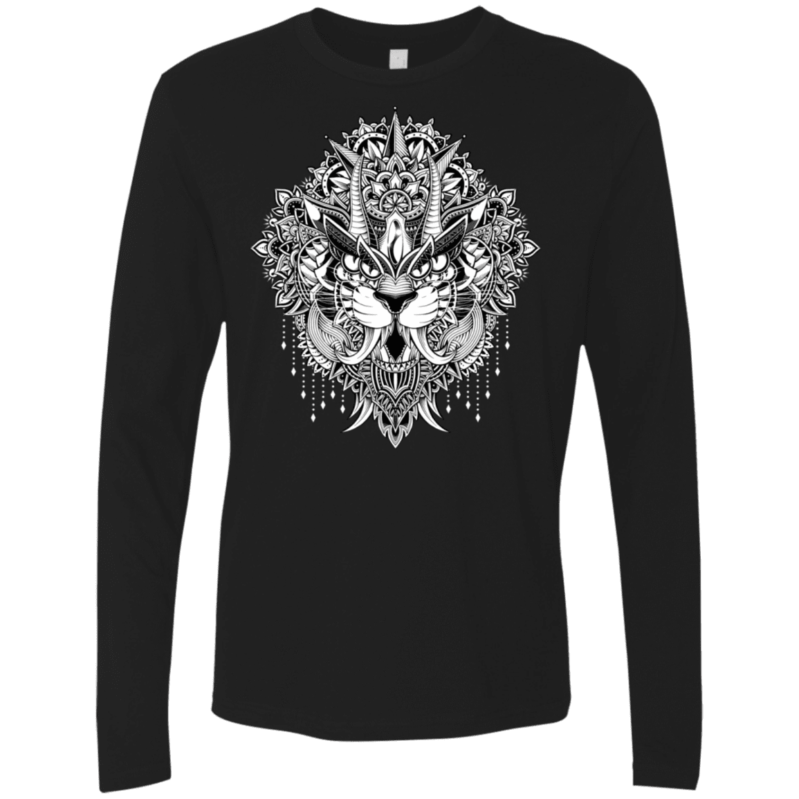 T-Shirts Black / S Tiger Mandala Men's Premium Long Sleeve