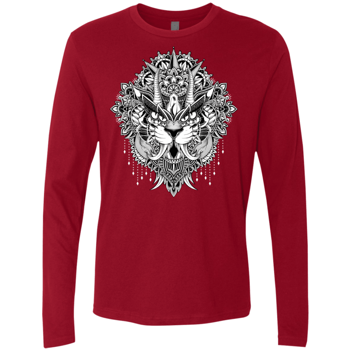 T-Shirts Cardinal / S Tiger Mandala Men's Premium Long Sleeve