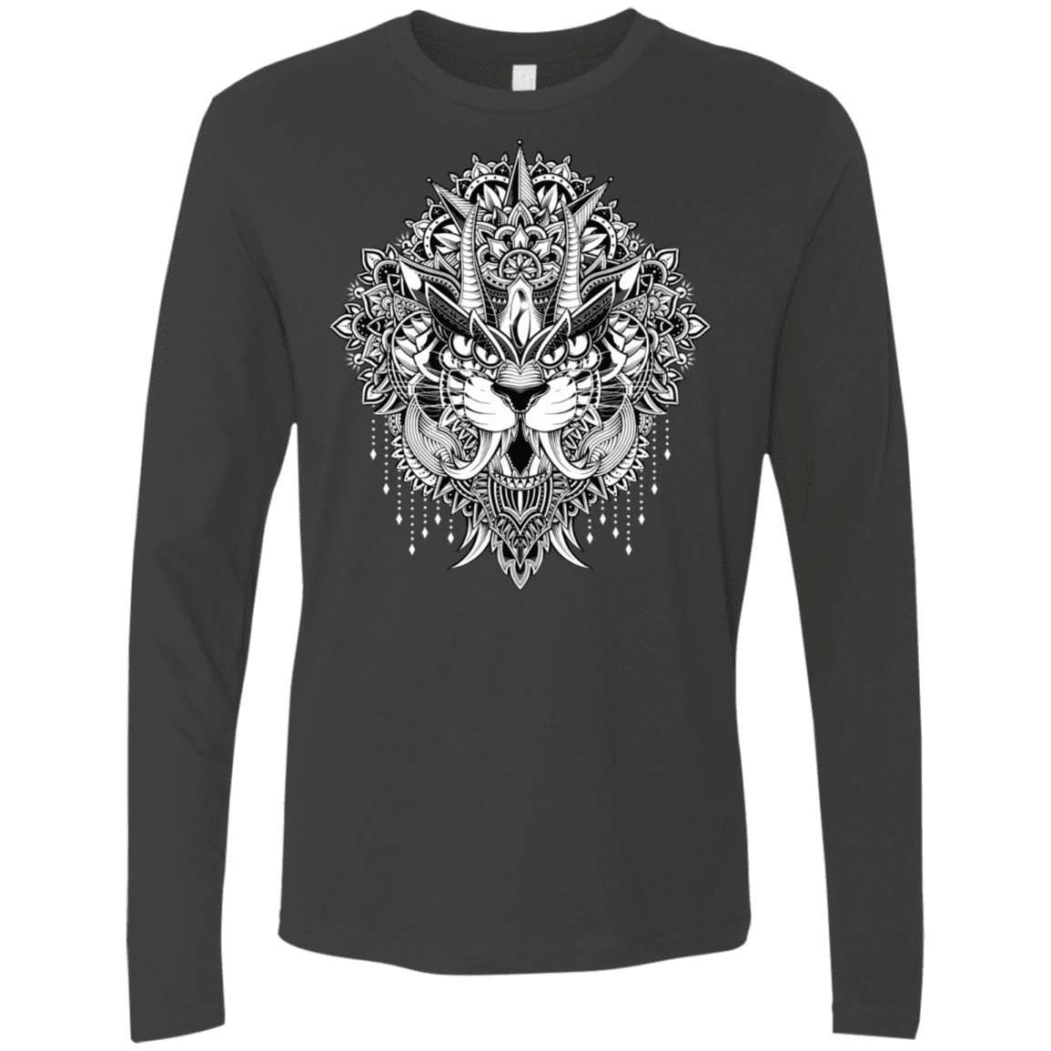 T-Shirts Heavy Metal / S Tiger Mandala Men's Premium Long Sleeve