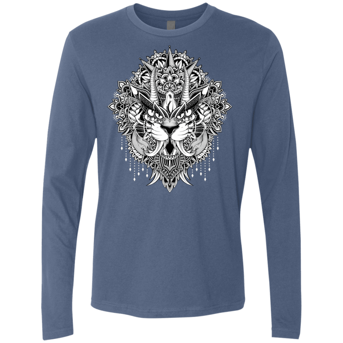 T-Shirts Indigo / S Tiger Mandala Men's Premium Long Sleeve