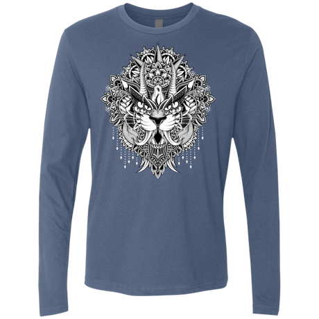 T-Shirts Indigo / S Tiger Mandala Men's Premium Long Sleeve