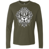 T-Shirts Military Green / S Tiger Mandala Men's Premium Long Sleeve