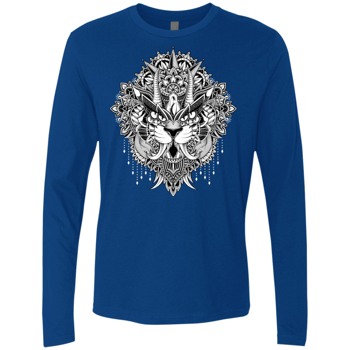 T-Shirts Royal / S Tiger Mandala Men's Premium Long Sleeve