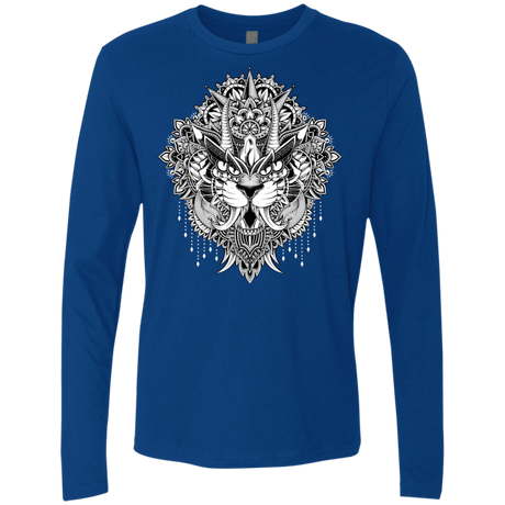 T-Shirts Royal / S Tiger Mandala Men's Premium Long Sleeve