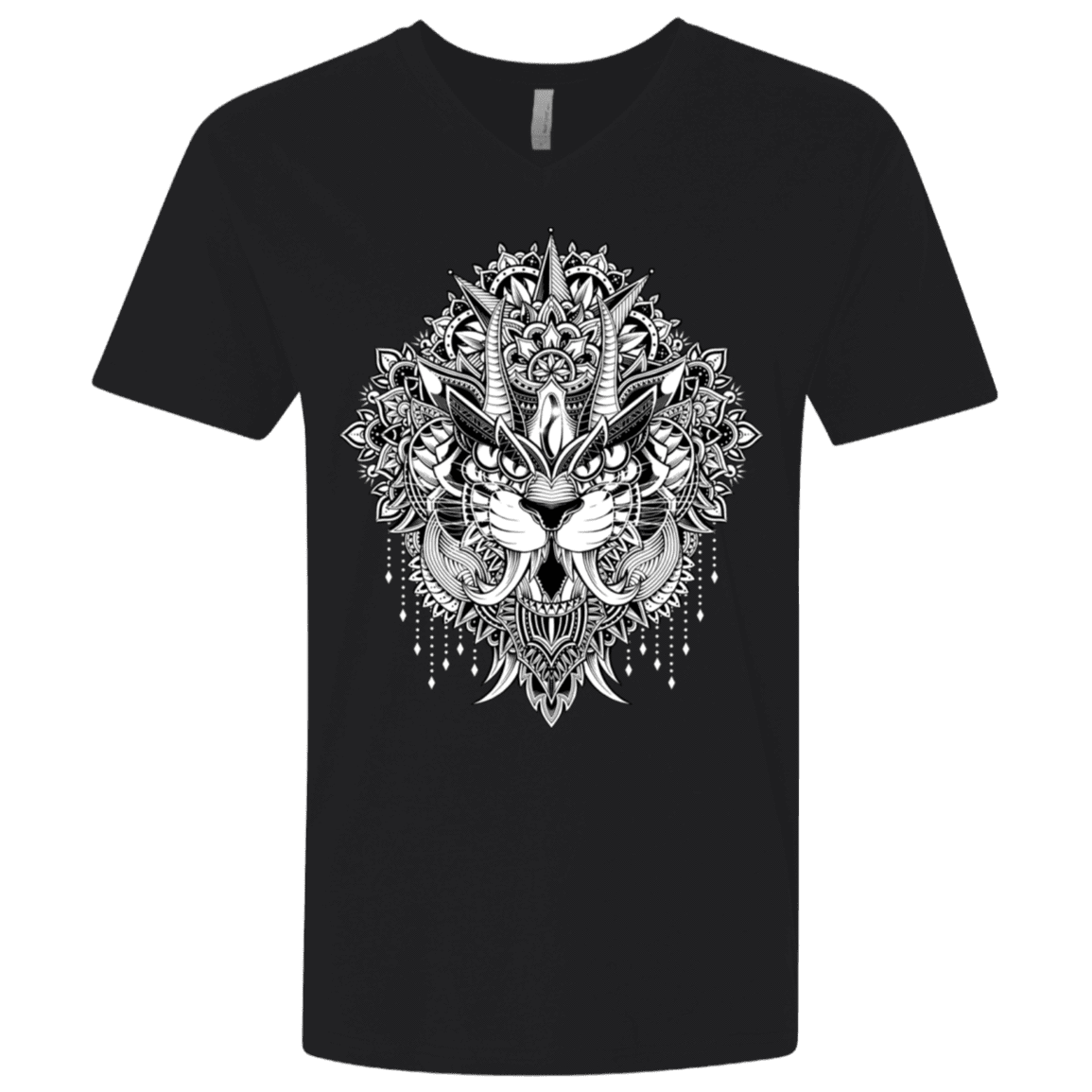 T-Shirts Black / X-Small Tiger Mandala Men's Premium V-Neck