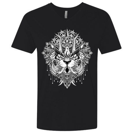 T-Shirts Black / X-Small Tiger Mandala Men's Premium V-Neck