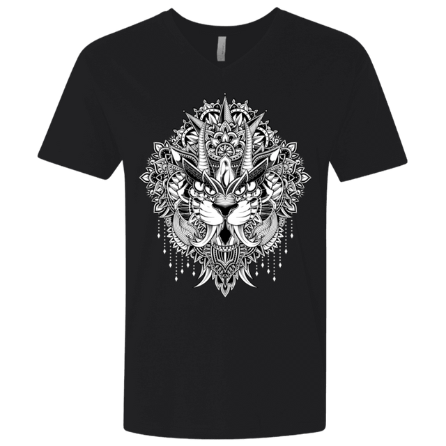 T-Shirts Black / X-Small Tiger Mandala Men's Premium V-Neck