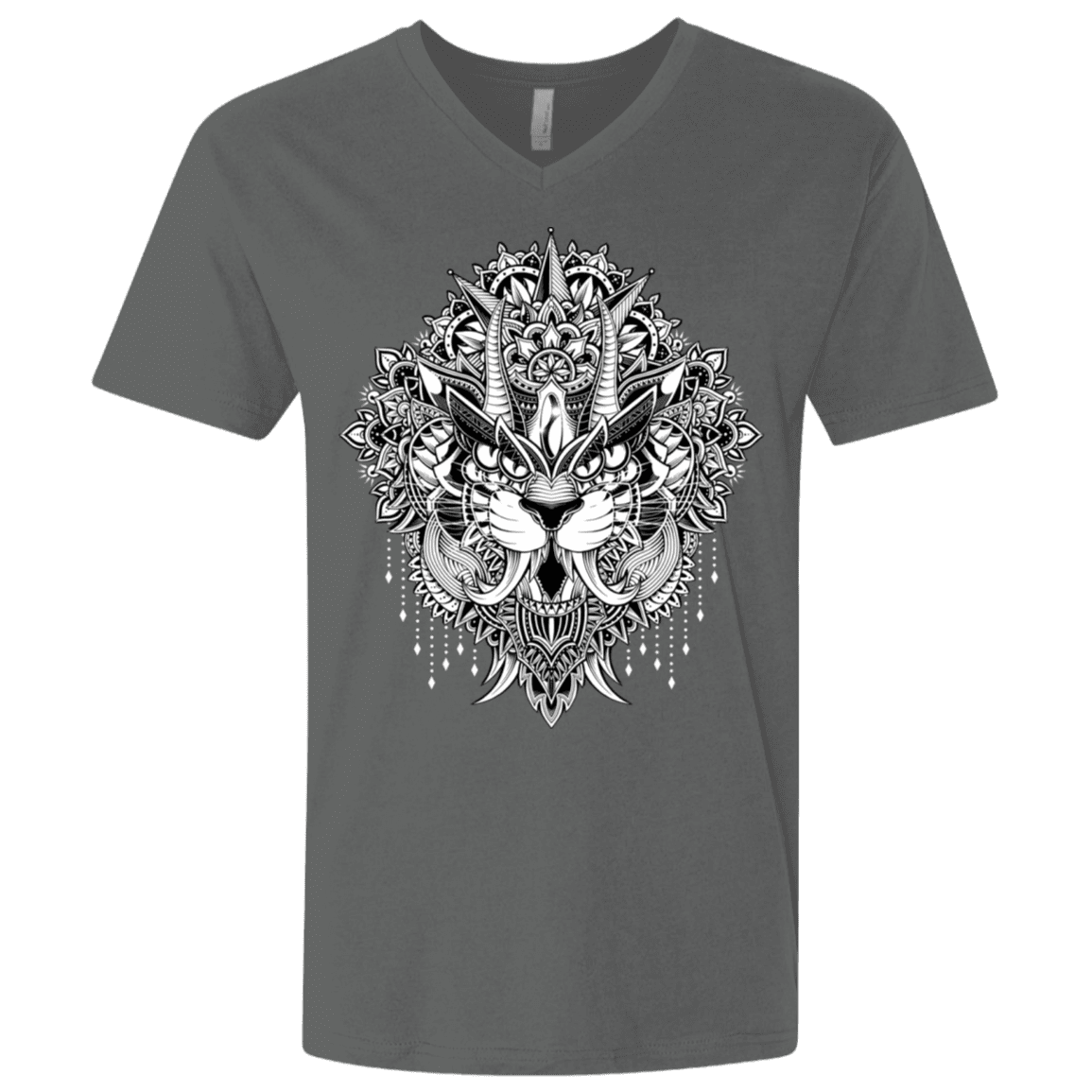 T-Shirts Heavy Metal / X-Small Tiger Mandala Men's Premium V-Neck