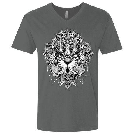 T-Shirts Heavy Metal / X-Small Tiger Mandala Men's Premium V-Neck