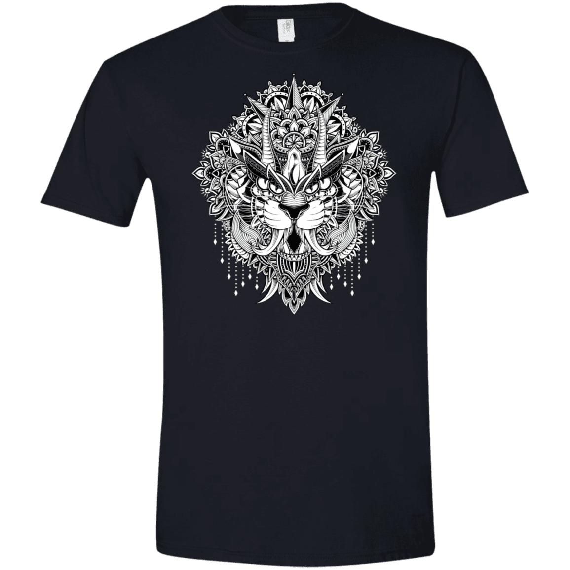 T-Shirts Black / X-Small Tiger Mandala Men's Semi-Fitted Softstyle