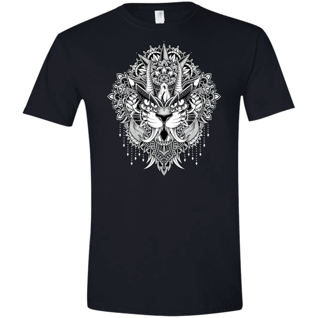 T-Shirts Black / X-Small Tiger Mandala Men's Semi-Fitted Softstyle