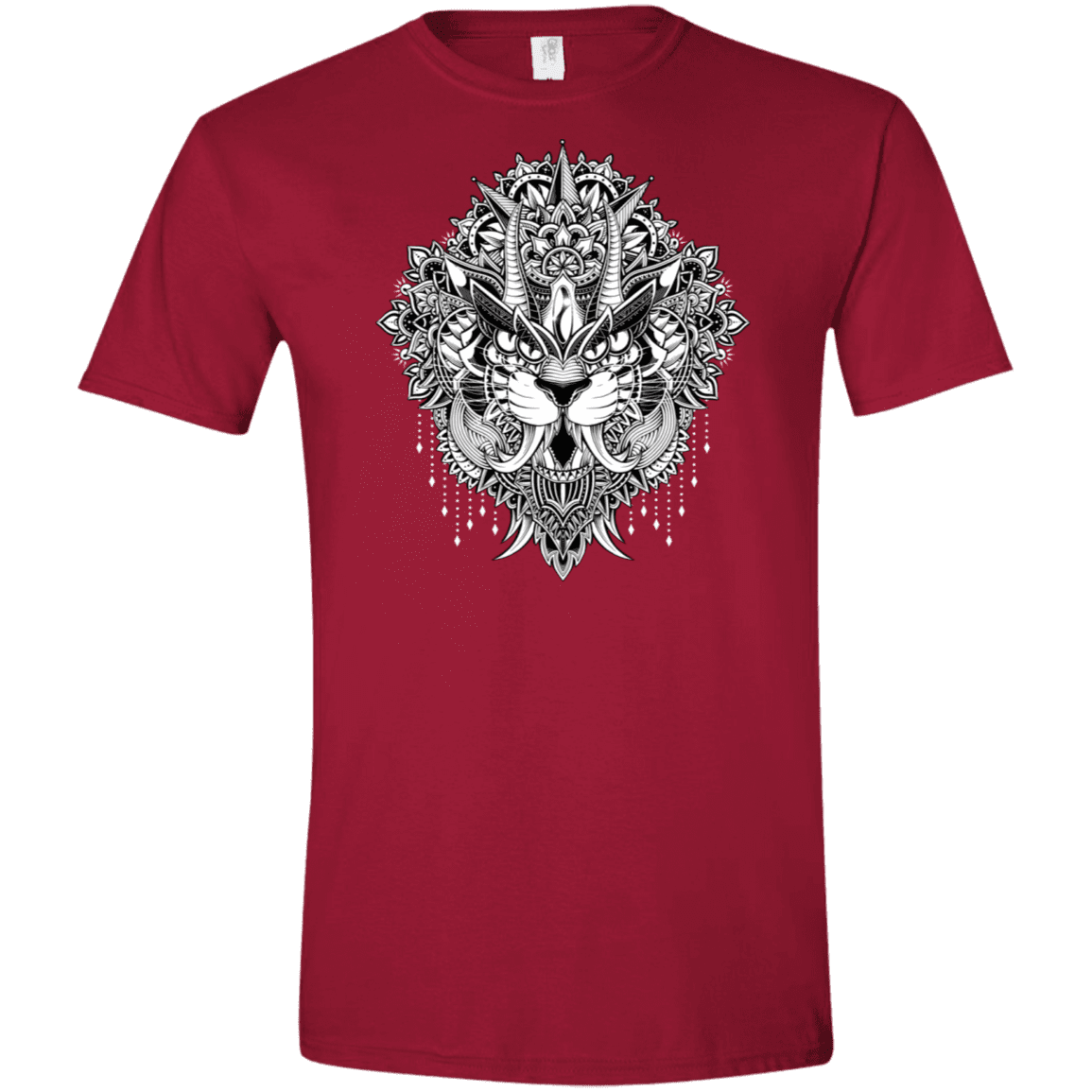T-Shirts Cardinal Red / S Tiger Mandala Men's Semi-Fitted Softstyle