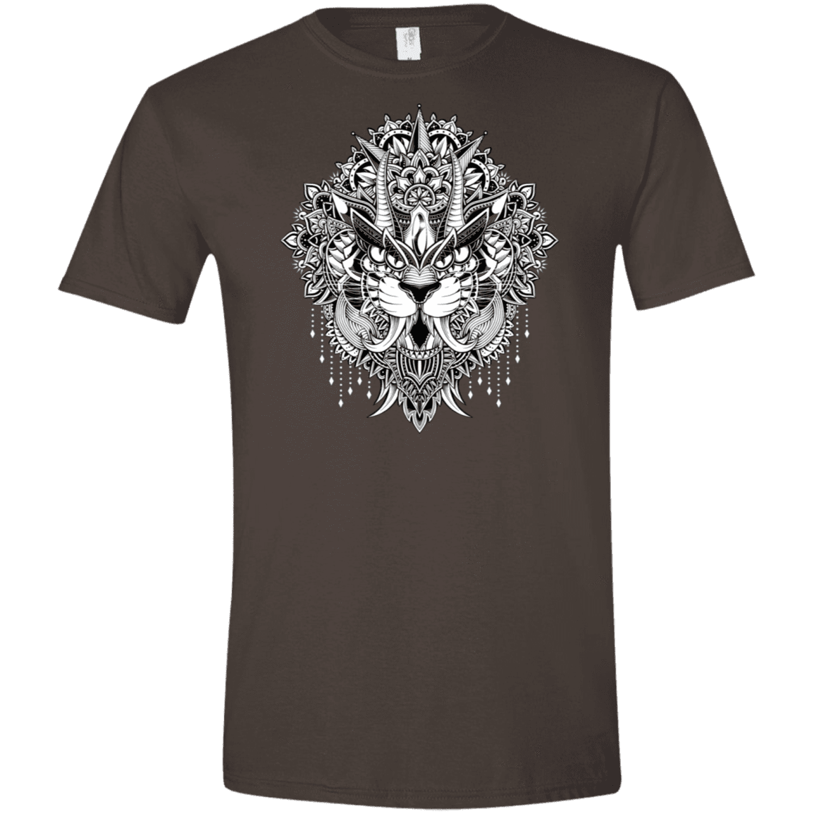 T-Shirts Dark Chocolate / S Tiger Mandala Men's Semi-Fitted Softstyle