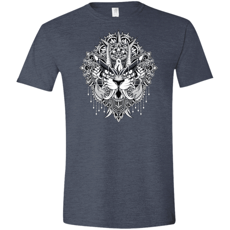 T-Shirts Heather Navy / S Tiger Mandala Men's Semi-Fitted Softstyle