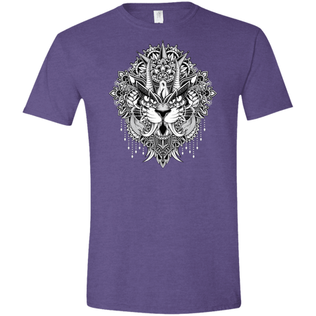 T-Shirts Heather Purple / S Tiger Mandala Men's Semi-Fitted Softstyle