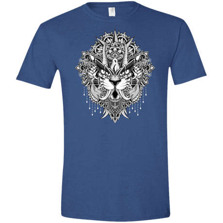 T-Shirts Heather Royal / X-Small Tiger Mandala Men's Semi-Fitted Softstyle