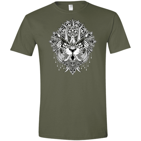 T-Shirts Military Green / S Tiger Mandala Men's Semi-Fitted Softstyle