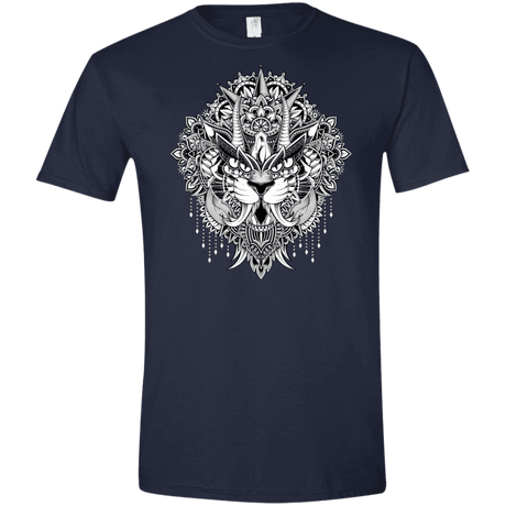 T-Shirts Navy / X-Small Tiger Mandala Men's Semi-Fitted Softstyle