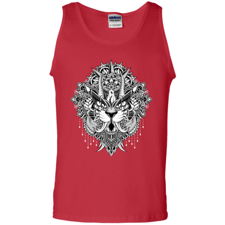 T-Shirts Red / S Tiger Mandala Men's Tank Top