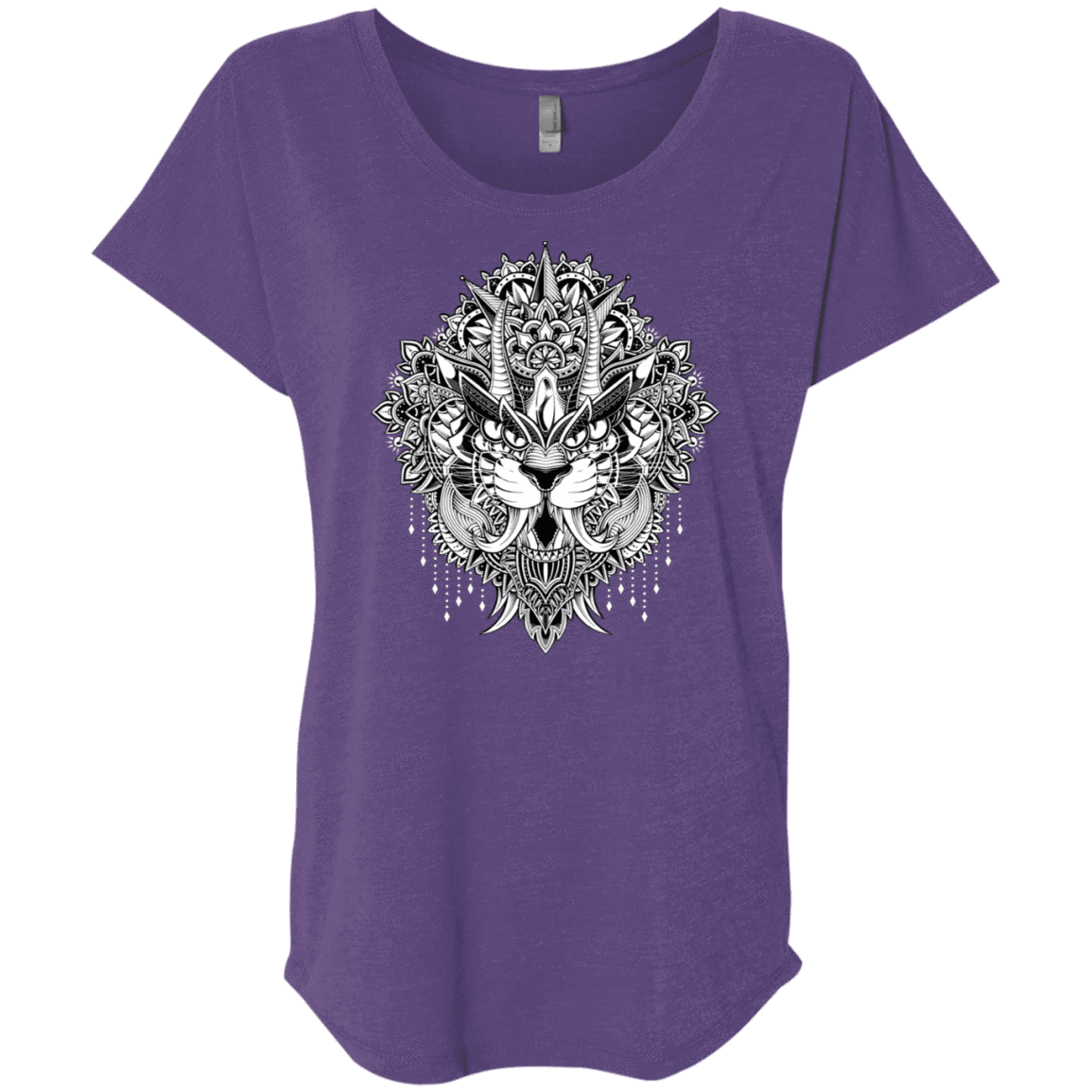 T-Shirts Purple Rush / X-Small Tiger Mandala Triblend Dolman Sleeve