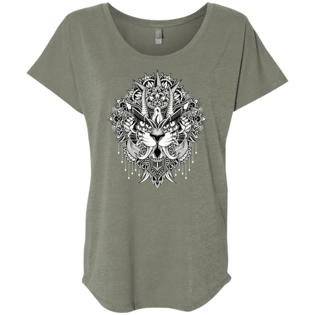 T-Shirts Venetian Grey / X-Small Tiger Mandala Triblend Dolman Sleeve