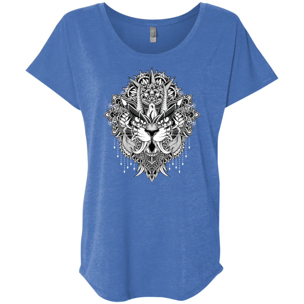 T-Shirts Vintage Royal / X-Small Tiger Mandala Triblend Dolman Sleeve