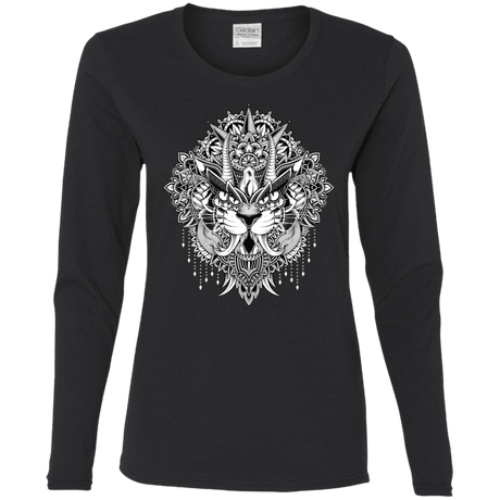 T-Shirts Black / S Tiger Mandala Women's Long Sleeve T-Shirt